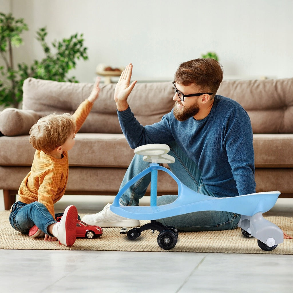 Jeździk Grawitacyjny Dla Dzieci Świecące Kółka Niebieski 12M+ Stabilny 50Kg
