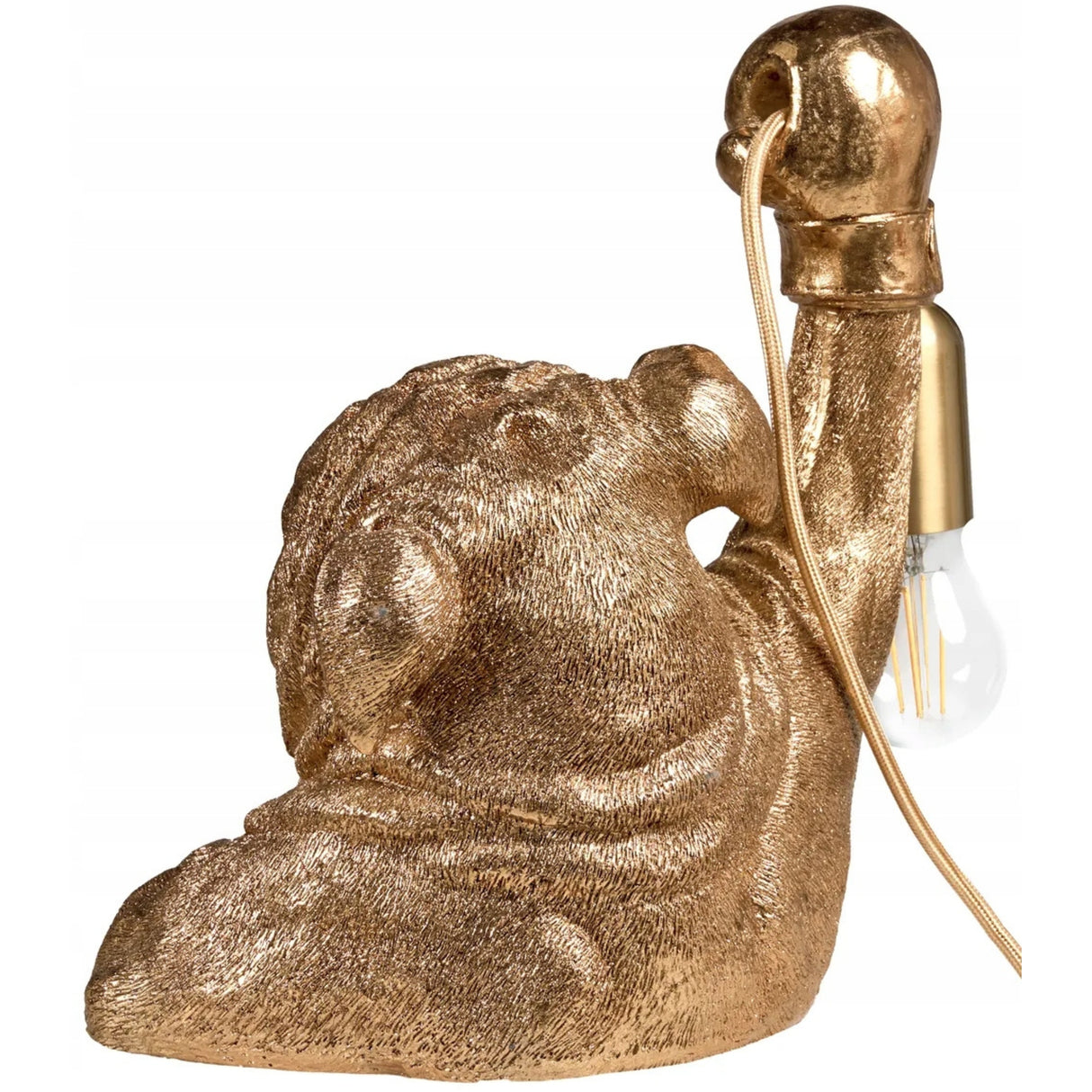 Lampa Stołowa Złoty Pies Elegancka Lampka w Kształcie Buldoga Angielskiego