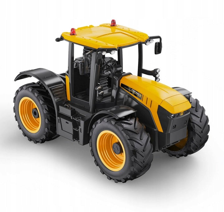 Traktor z Przyczepką Ciągnik Zdalnie Zabawkowy Żółty Sterowany Pilotem RC