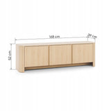 Szafka RTV Zaokrąglone Kształty Nowoczesny Design Dąb Vicenza 168x39 cm