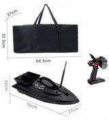 Łódka Zanętowa 2 Akumulatory 50x27x20 cm Czarna Zasięg 400-500 m + GRATIS