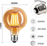 6szt. ŻARÓWKA dekoracyjna OZDOBNA retro EDISON E27