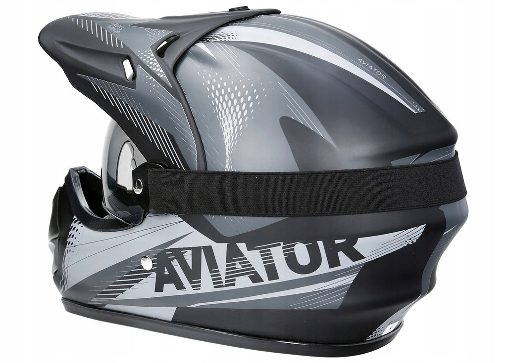 Kask Motocyklowy Crossowy Enduro na Quad Skuter Motor Szary L