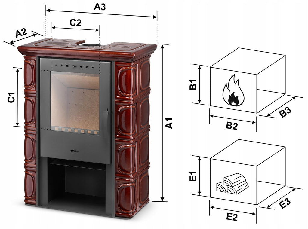 Kominek Kaflowy Piec Wkład Kominkowy HONEY Wolnostojący Koza 10 kW