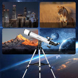 Teleskop Astronomiczny Alkinshue 70mm 600mm Statyw Plecak Adapter Telefon