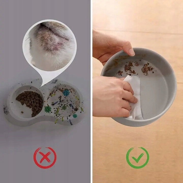 SPUNKYJUNKY Podwójna Miska Dla Psa Kota Ceramiczna Podwójna