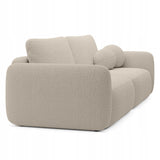 Sofa Rozkładana z Funkcją Spania Pojemnikiem Jasnobeżowa 238x103cm Tkanina