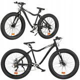 Rower Górski Fat Bike MTB 7 Biegów Męski Czarny 26" Cali Koło 18" Cali Rama