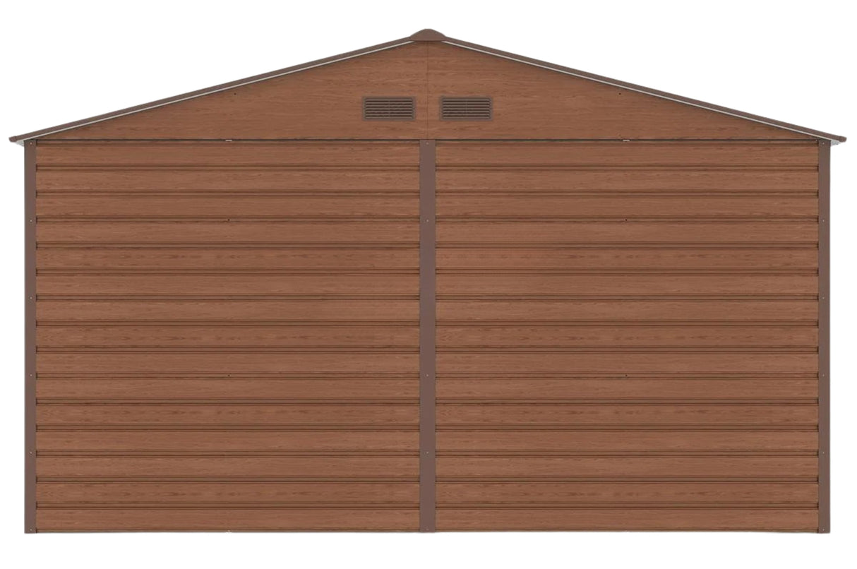 Szopa na Narzędzia Ogrodowe Blaszana Domek Imitacja Drewna 340x319cm 10,2m2