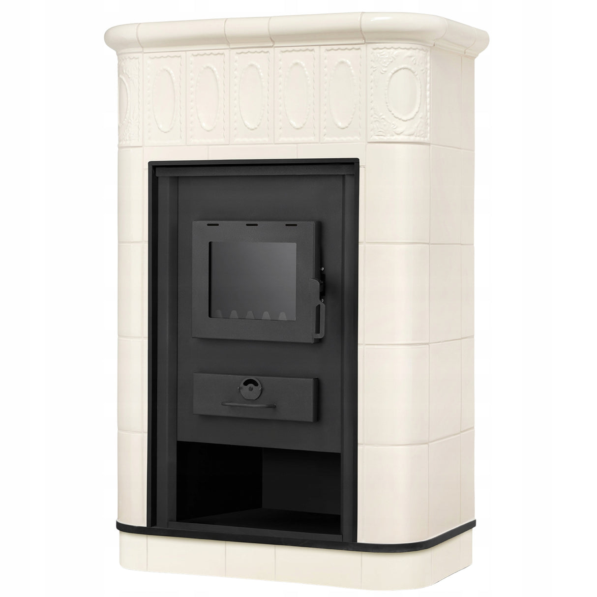 Piec Kominek Kaflowy Piecyk Koza Ceramiczny Stalowy Obudowa z Kafli 9 kW