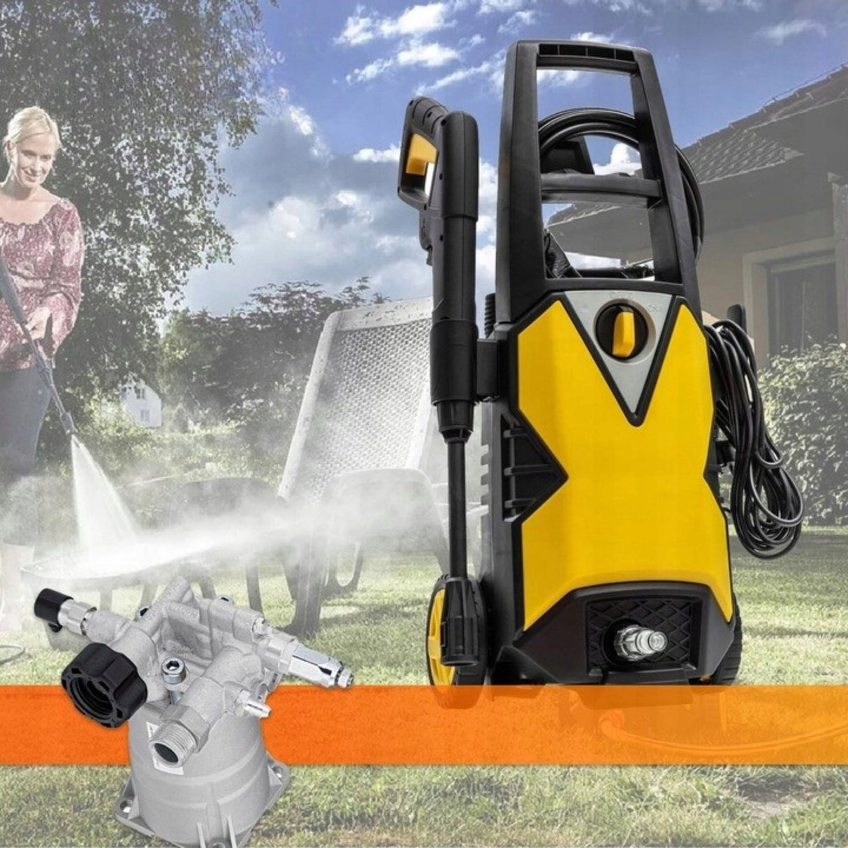 Myjka Ciśnieniowa Samossąca Mocna Turbo Lanca 1500 W 240 V 230 Bar