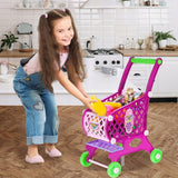 Wózek Koszyk Zakupowy na Zakupy z Produktami Marketowy Różowy dla Dzieci