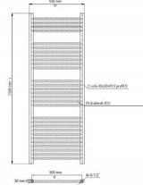 Grzejnik Łazienkowy Elektryczny Dekoracyjny Drabinka Wodny Biały 55x150 cm