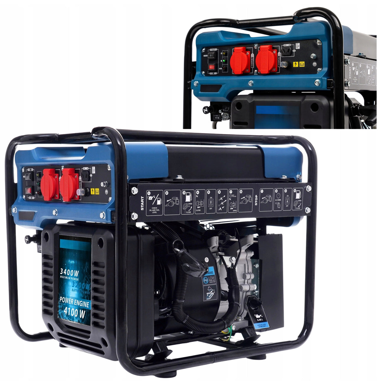 Agregat Generator Prądu 4100W Cichy Zestaw Mobilny Prezent + GRATIS