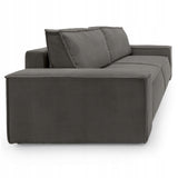 Sofa Rozkładana z Pojemnikiem na Pościel Sztruksowa Ciemnoszara 257x102cm