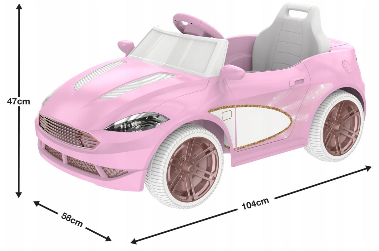 Auto Kabriolet na Akumulator Samochód Cabrio LED Dźwięk Różowy dla Dzieci