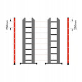 Drabina aluminiowa 3x8 wielofunkcyjna na schody 6,48m 150kg + GRATIS POVES