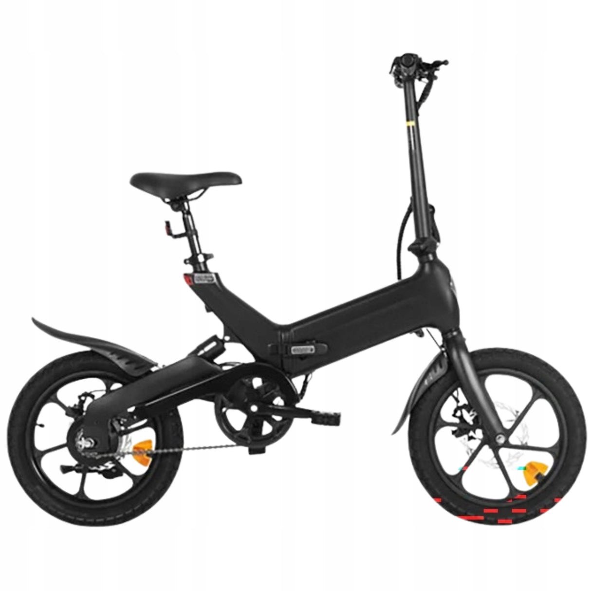 Rower Elektryczny Miejski Składany Czarny 36V 250W 10Ah Wyjmowawna Bateria