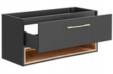 Szafka Podumywalkowa Łazienkowa Płyta Laminowana Drewno Czarna 120 cm