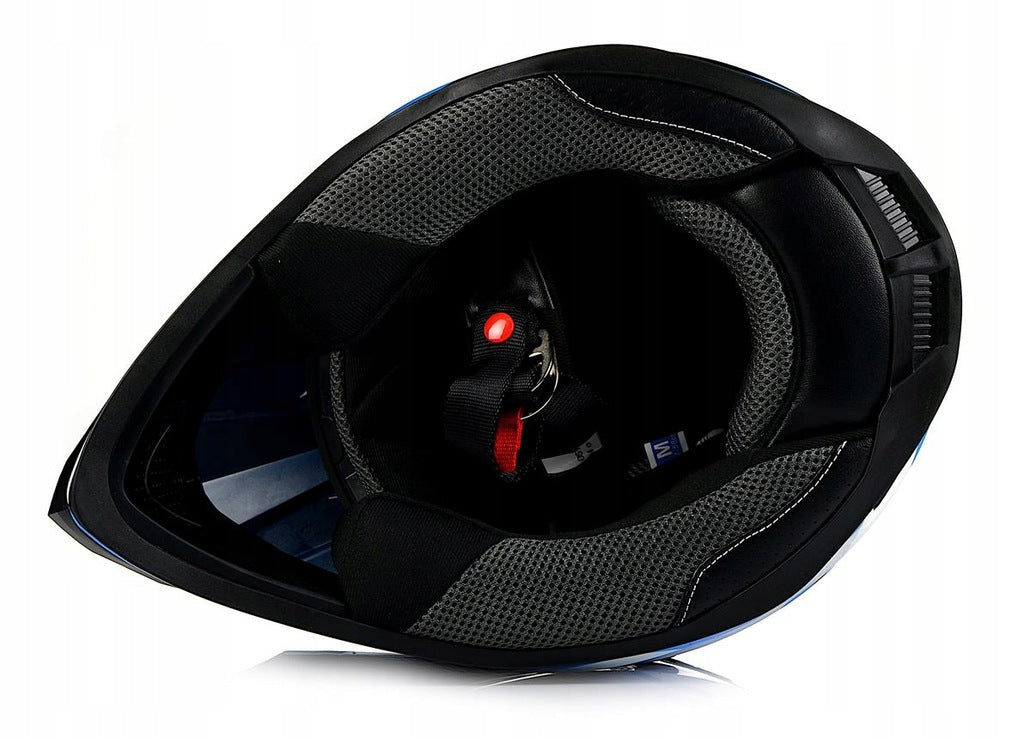Kask Motocyklowy Cross Cup/Two + Gogle, Kominiarka, Czerwony L