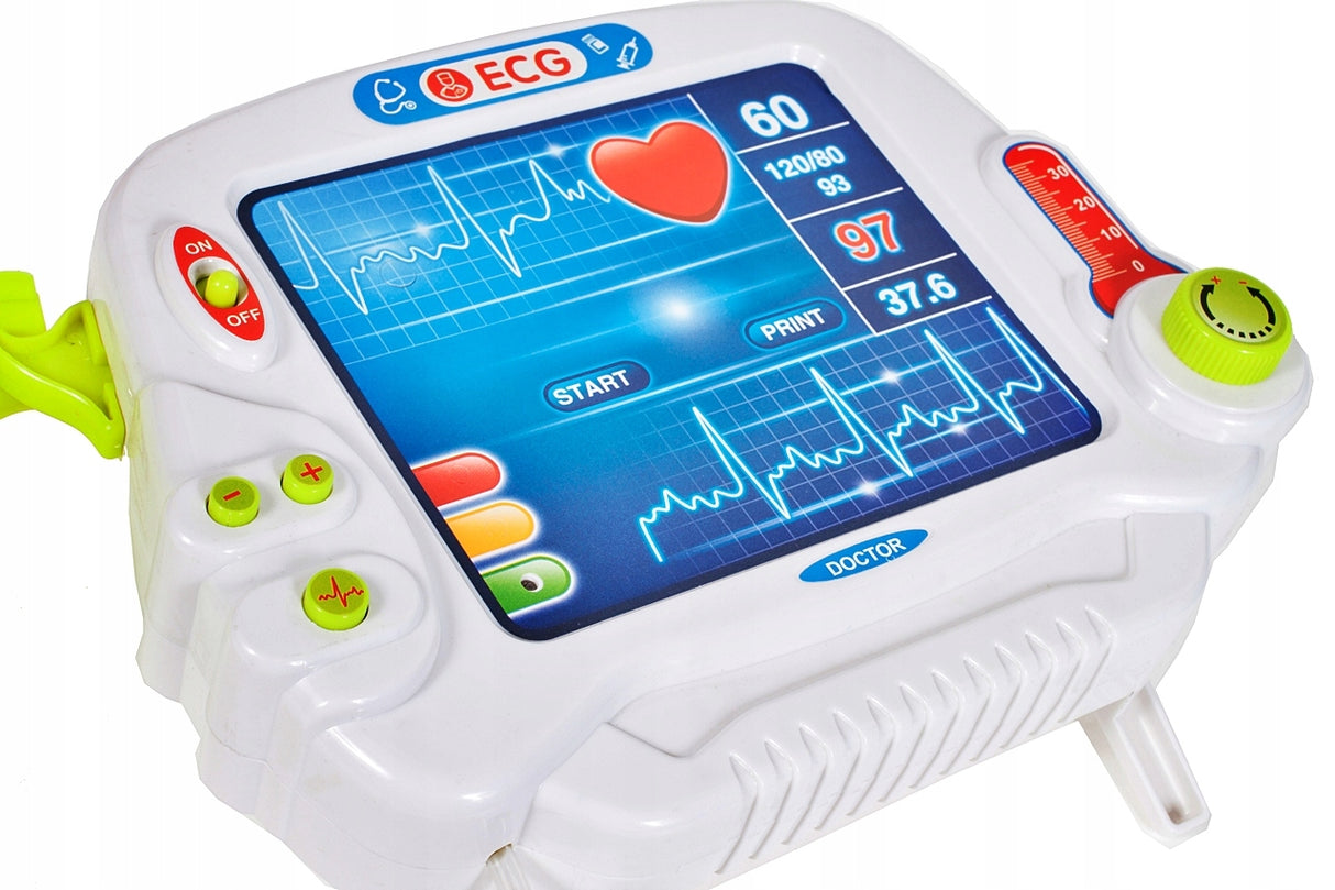Zestaw Lekarski na Wóżku Rentgen EKG Mały Lekarz Doktor dla Dzieci Zabawka
