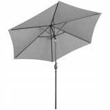 Okrągły Parasol Ogrodowy Balkonowy Uchylny Duży Z Korbką Śr.300Cm Szary