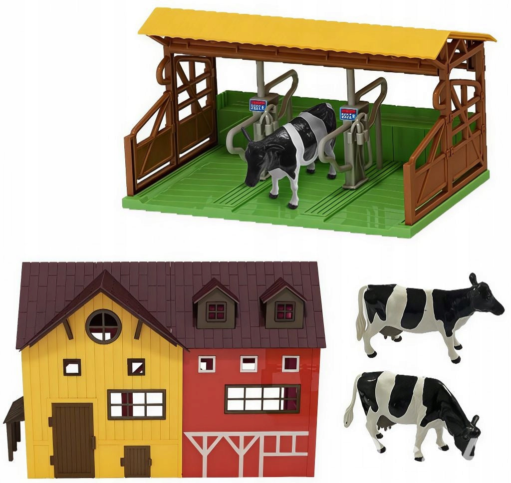 Domek Gospodarstwo Stodoła Traktor Zwierzęta Duża Farma Zestaw 2w1 Figurki
