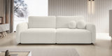 Sofa Rozkładana z Funkcją Spania Pojemnikiem Kremowa 238x103cm Tkanina