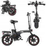 Rower Elektryczny Miejski Czarny 250W 7.5Ah 48V 25km/h Koło 14" Cali