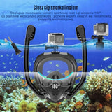Maska do Snorkelingu Nurkowania Pełno-twarzowa z Dwoma Rurkami Rozmiar L/XL
