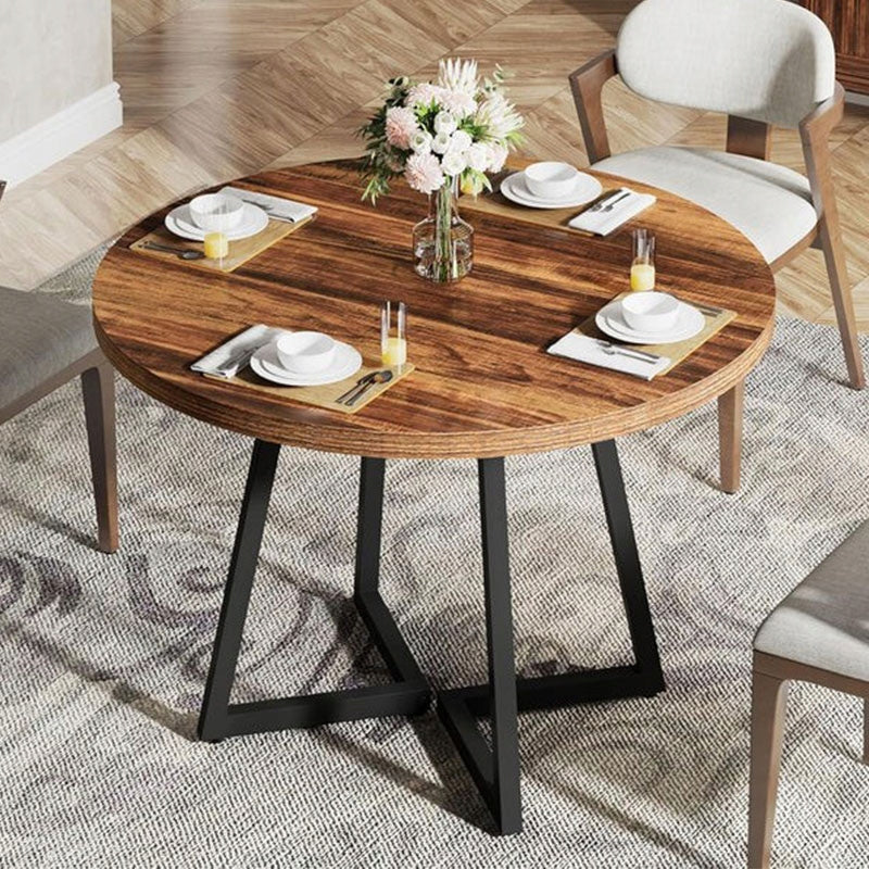 Stół Jadalniany HOGA-J0409 84x84x74 cm Czarno Brązowy Płyta MDF Solidny
