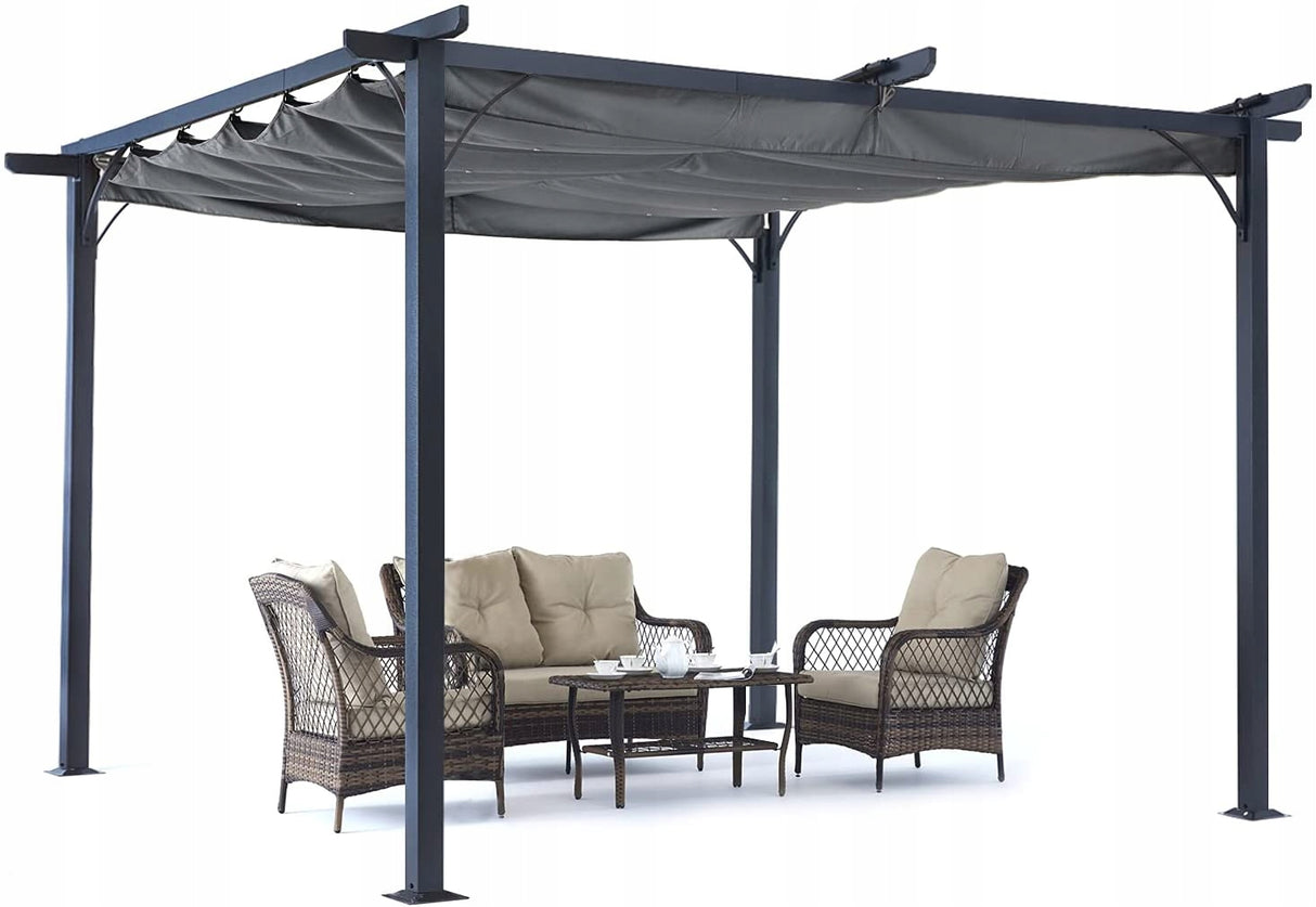 Pergola Ogrodowa Tarasowa Szara Dach Altana Pawilon Dach 3x4 M