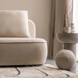 Sofa Zaokrąglony Kształt z Funkcją Spania i Pojemnikiem Jasnobeżowa 212x100