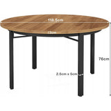Okrągły Stół do Jadalni HOGAF2106 118,5cm Czarny Brązowy Płyta MDF Stabilny