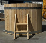 Sauna Ogrodowa z Piecem i Balią 120 cm Szwedzkie Drewno Beczka 240 cm