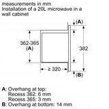 Mikrofalówka Kuchenka Mikrofalowa do Zabudowy BOSCH BFL523MW3 800W 220-230V