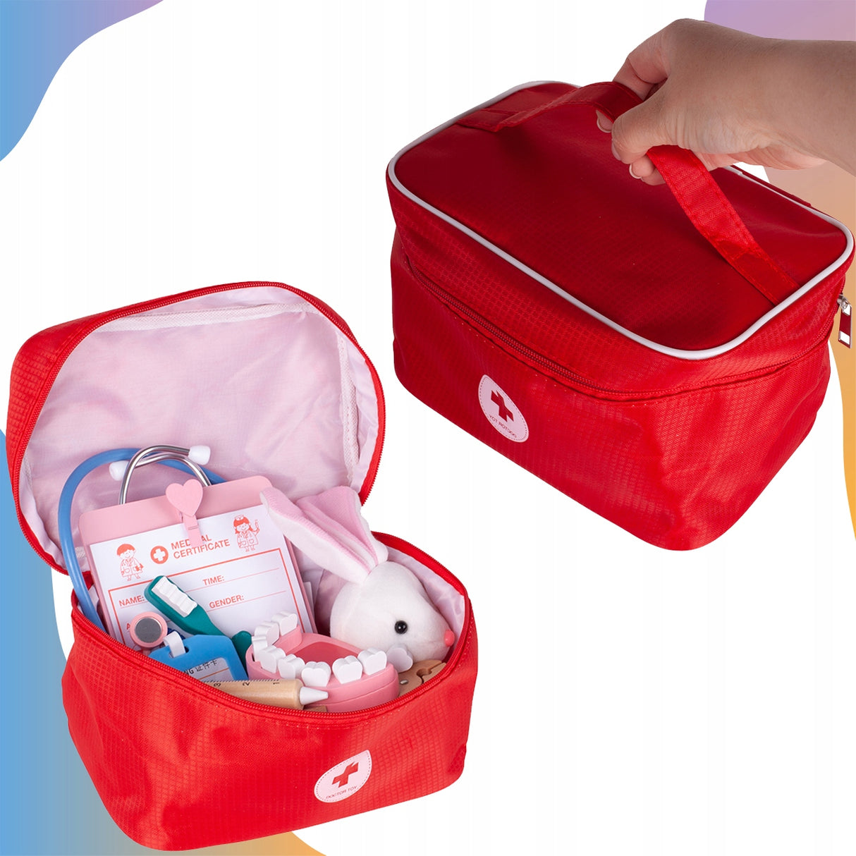 Zestaw Małego Lekarza Doktora Dentysty w Walizce dla Dzieci Drewniany