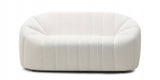 Sofa Salonowa Zaokrąglone Obłe Kształty Dwuosobowa Jasnobeżowa 166x86cm