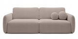 Sofa Rozkładana z Funkcją Spania Pojemnikiem Beżowa 238x103cm Tkanina
