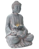 Fontanna Ogrodowa LED Budda Szara Dekoracja Wodna Do Ogrodu Tarasu 71 cm
