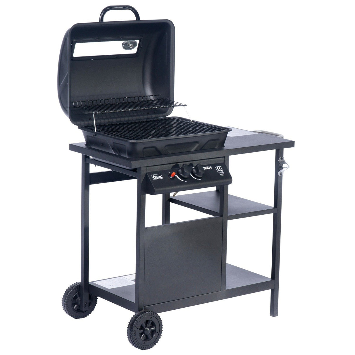Grill Gazowy Reduktor i Wąż w Zestawie Activa Czarny 2-Palnikowy 5,4 kW