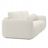 Sofa Rozkładana z Funkcją Spania Pojemnikiem Kremowa 238x103cm Tkanina
