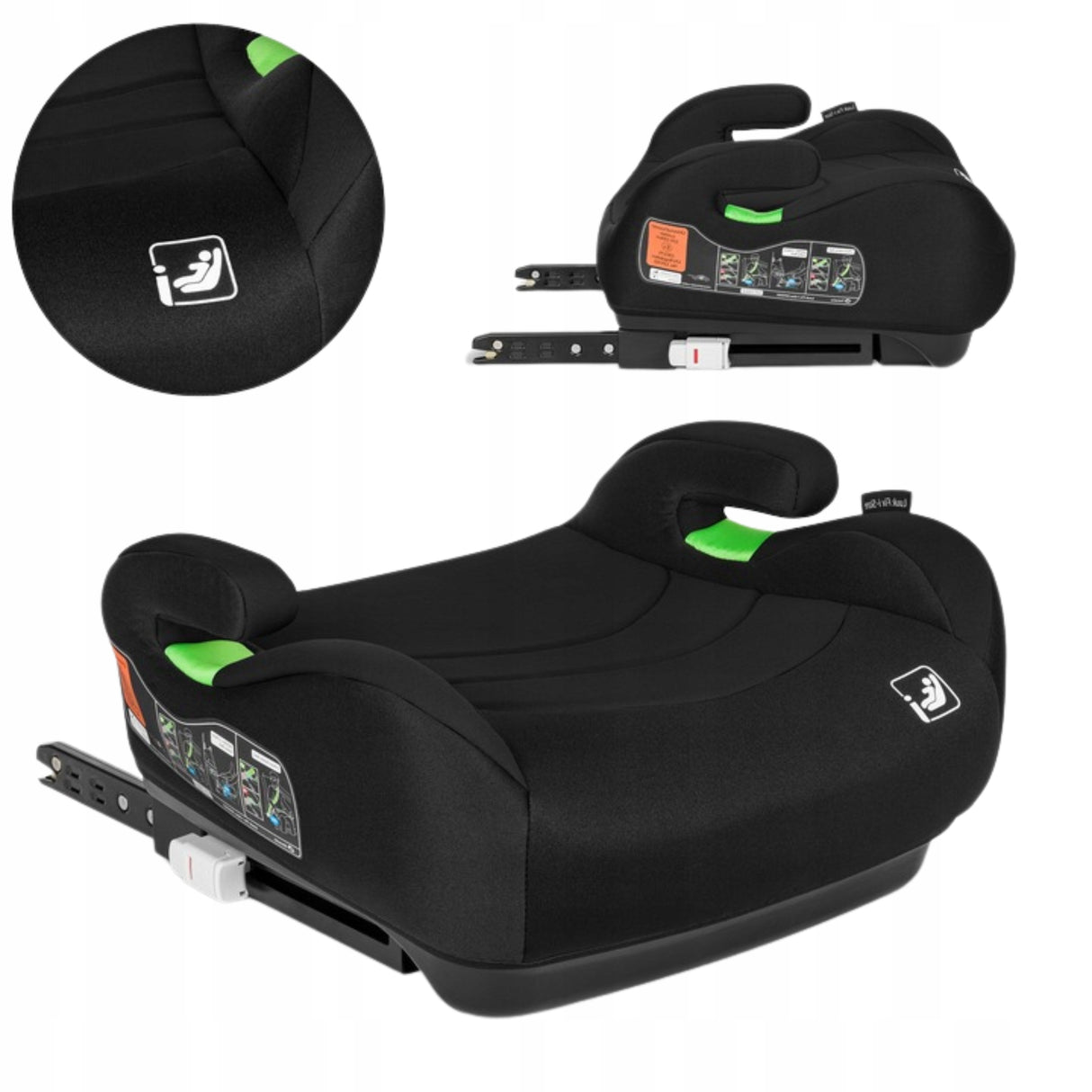 Fotelik Samochodowy Podstawka Czarna 126-150cm 15-36 kg dla Dziecka Poves
