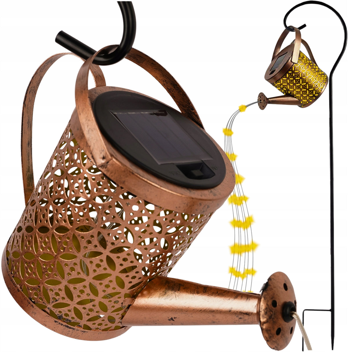 Lampa Solarna Ogrodowa LED Wbijana Dekoracyjna Ozdoba + Czujnik Konewka