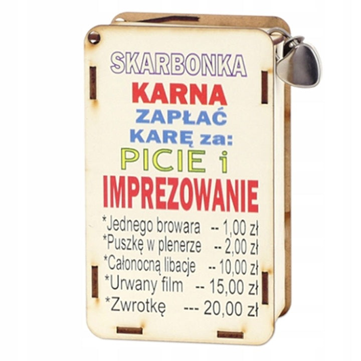Prezent Walentynki Urodziny SKARBONKA KARNA Niej Niego Na Ślub Kobiety Żony
