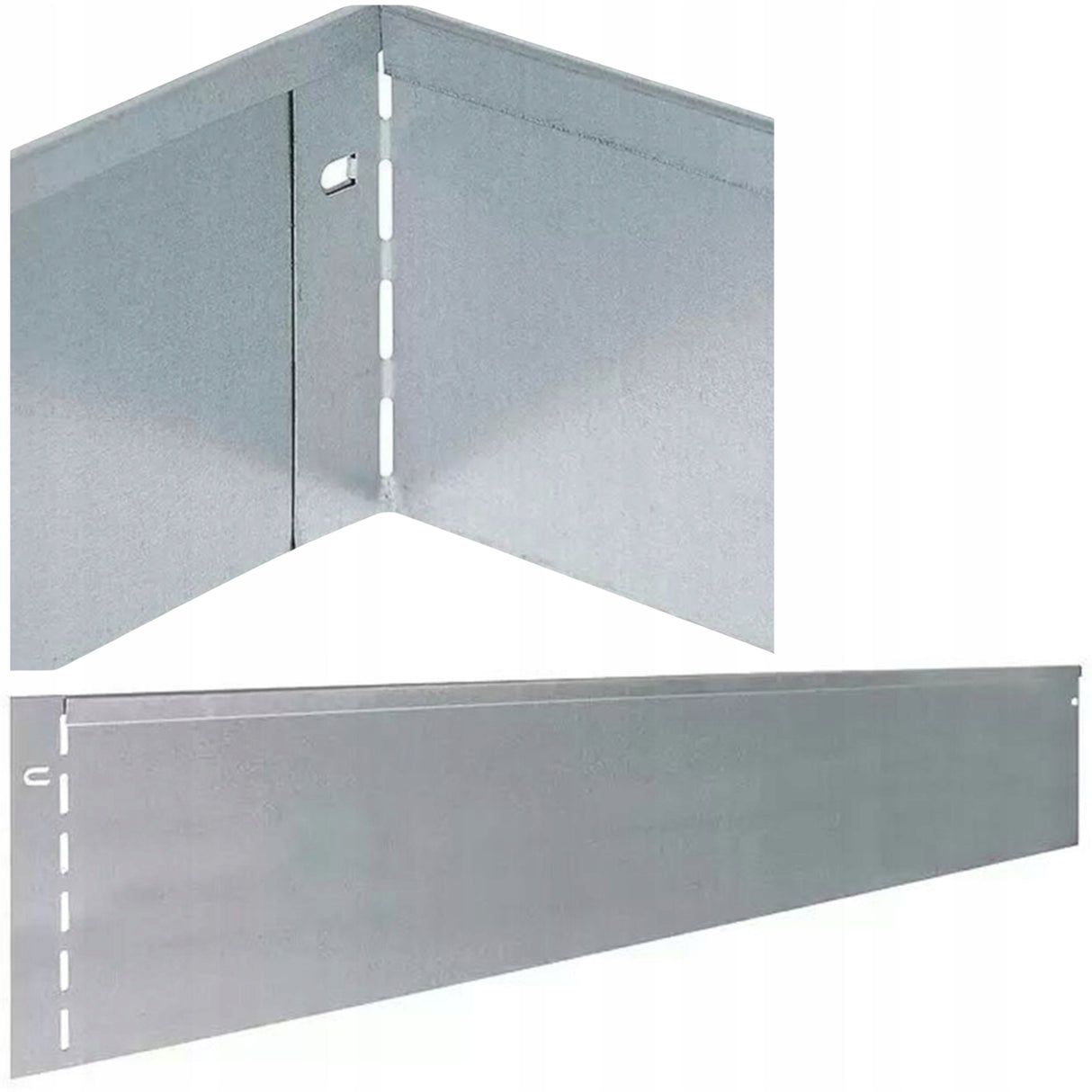 Obrzeże Trawnikowe Metalowe Ocynkowane Walcowana Druga Krawędź 118 cm 8 szt