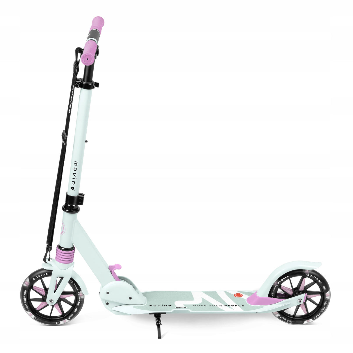 Hulajnoga Amortyzowana z Przodu Składana Miejska Koła Led 180 mm do 100 KG
