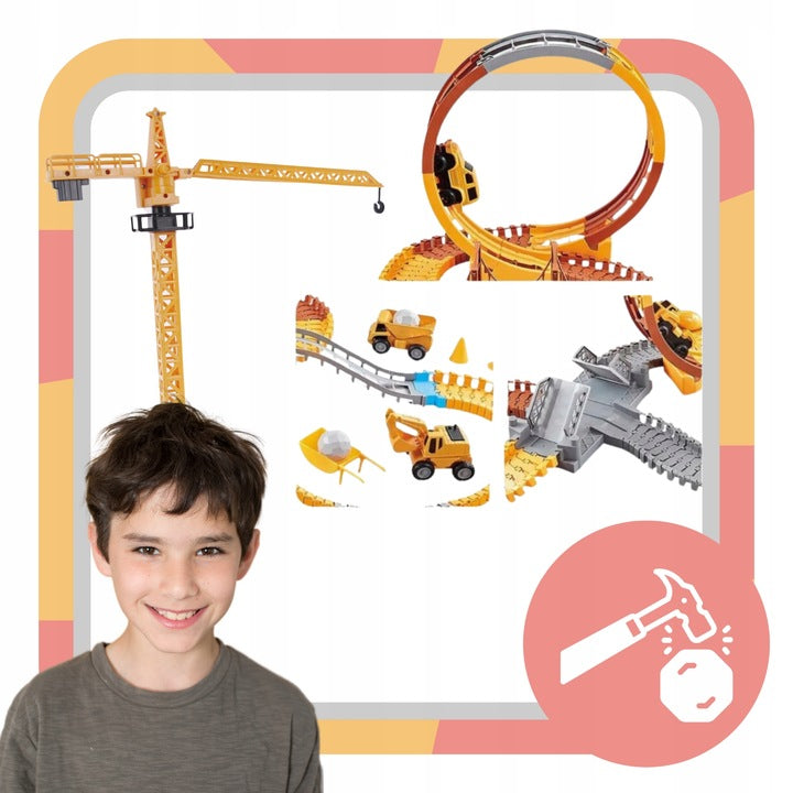 Tor Samochodowy Kolejka Plan Budowy Wyścigowy Duży Auto Zestaw 190el Puzzle