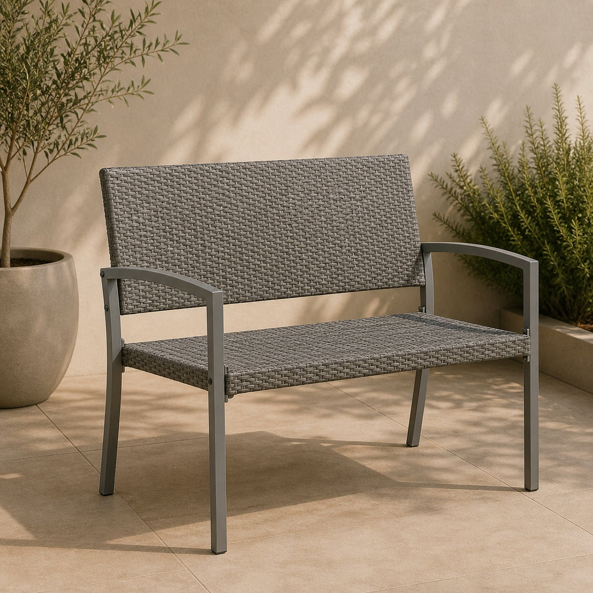 Ławka Ogrodowa Parkowa Sanremo 970208 Rama Aluminiowa 116x60x87cm do Ogrodu