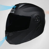 Kask Motocyklowy Szczękowy Czarny Wentylowany Podwójne Soczewki Rozmiar XL